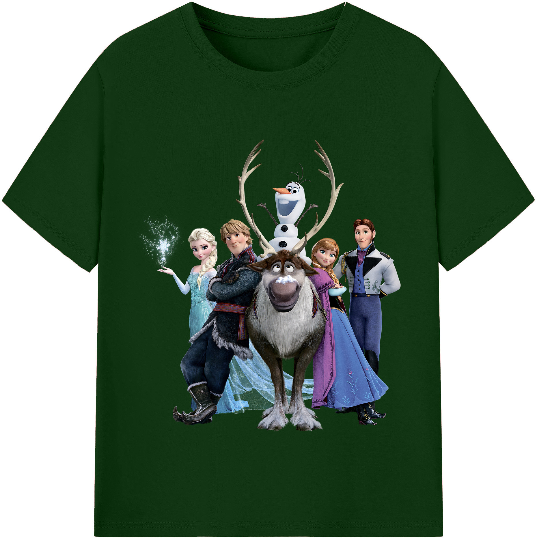 （画像用） アナと雪の女王 アンナ エルサ Frozen Anna Elsa 綿100％半袖Tシャツ（フロントプリント）